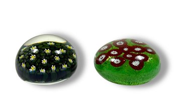 (2) Italian Murano Paperweights