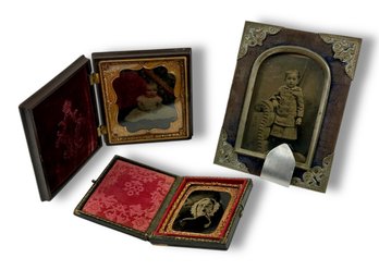 19th C. Grouping Of (3) 'Tintype' Photographs