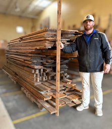 Large Mixed Grouping Of White Pine & Chestnut - Barn Components