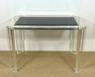 Vintage 1970s Lucite & Smoked Glass Side Table
