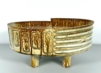 Antique Ikebana Stoneware Pottery Vase