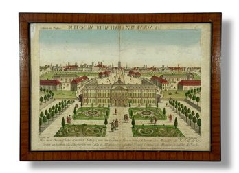 18th C.  Hand-Painted Guckkastenbild