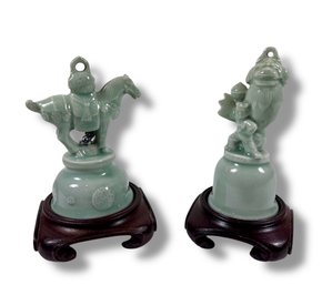 Chinese Celadon Bells & Bases