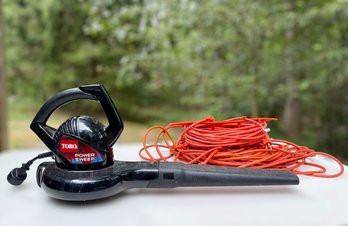 TORO Power Sweep Corded Electric Leaf Blower & Extension Cords