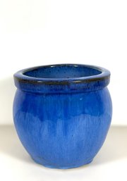 Blue Glazed Pottery Planter