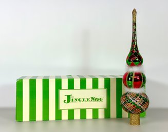 Jingle-Nog Glass Christmas Tree Topper