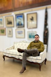 French Provincial Upholstered Settee