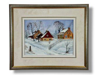 S. Dubois Original Framed Watercolor