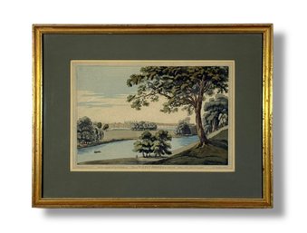 1793 J&J Boydell Hand-Colored Aquatint  - Walton Bridge