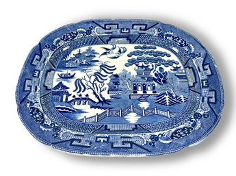 19th C. Blue Willow Platter