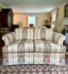 Upholstered Striped Loveseat - Sherrill Furniture Co.