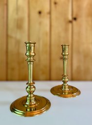 Pair Of Solid Brass Candlesticks