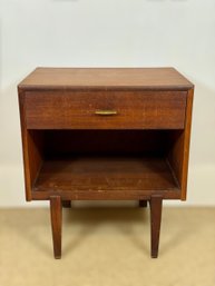 1960s Walnut 1-Drawer Nightstand - By Ramseur Furniture Co.