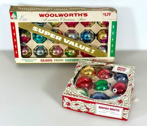 Vintage Box Of Mid-Century Christmas Tree Ornaments