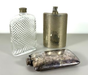 Grouping Of Antique Hip Flasks