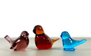 (3) Vintage Handblown Birds