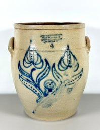 1845 Hudson River Pottery - 4 Gallon Stoneware Jar