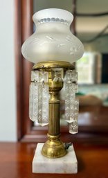 Brass & Marble 'Astral' Electric Lamp (B)