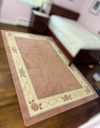 Pink Wool Area Rug - 72' X 105'