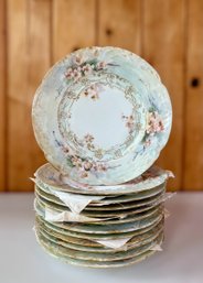 Set Of (12) Theo Haviland 'Limoges' Porcelain Hand-Painted Plates