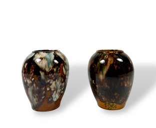 A Pair Of 'Brush McCoy' Onyx Art Vases