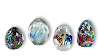 Grouping Of (4) Italian Murano Paperweights