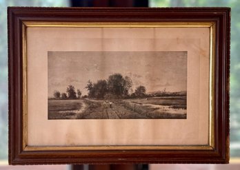 19th C . Framed Landscape Engraving