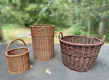 Lot Of (3) Wicker Baskets