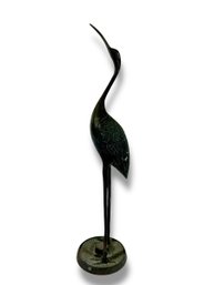 A Bronze Crane Sculpture