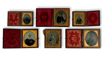 (6) 19th C. Female Figure 'Tintype' Photographs