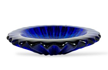 1963 Heavy Cobalt Blue Blenko Glass  #6112
