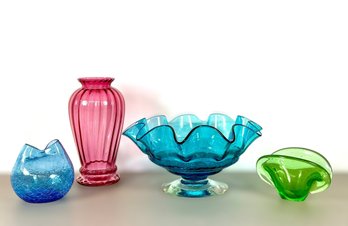 Grouping Of Mid-Century Art Glass