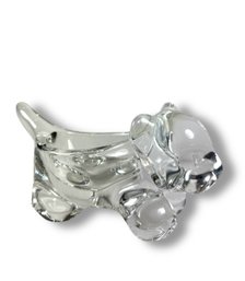Vintage Crystal Dog Ring Dish - VTG ( Art Vannes Of France)