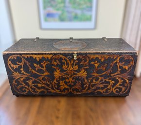 19th C. Hand Engraved Blanket Chest
