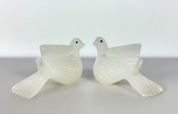 Pair Of Alabaster Doves