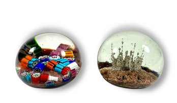 (2) Italian Murano Paperweights