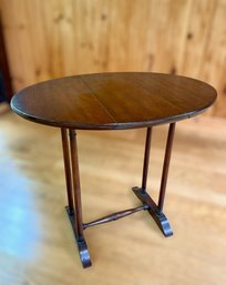 19th C. Spin Top Drop Leaf Side Table