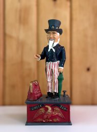 Uncle Sam Cast Iron Reproduction Coin Bank