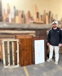 Grouping Of Mixed Wood Boards & Cabinets - Pine & Mahogany