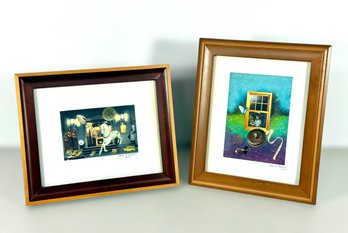 Pair Of Renee Collins Abstract Artworks