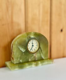 Art Deco Green Onyx 'new Haven' Mantle Clock