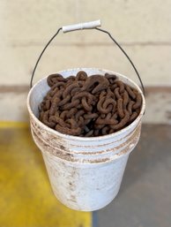 5-Gallon Bucket Of Steel Chain & Hook