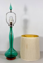 1958 Blenko Genie Bottle Table Lamp - Walnut Base