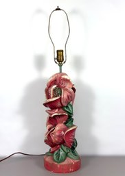 1920s Floral Ceramic Lamp