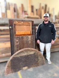 Grouping Of Mixed Wood Boards & Cabinets - Pine, Oak & Mahogany