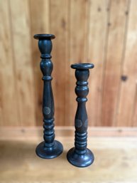 Pair Of Large Pillar Candleholders