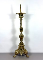 19th C. Solid Brass French Altar Candle Holder