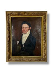 19th C. Oil On Board Portrait