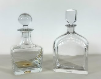 (2) Crystal Decanters - 1 Marked 'Orrefors'