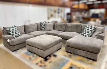 Contemporary Sectional W/ Storage Ottoman By Ashley's